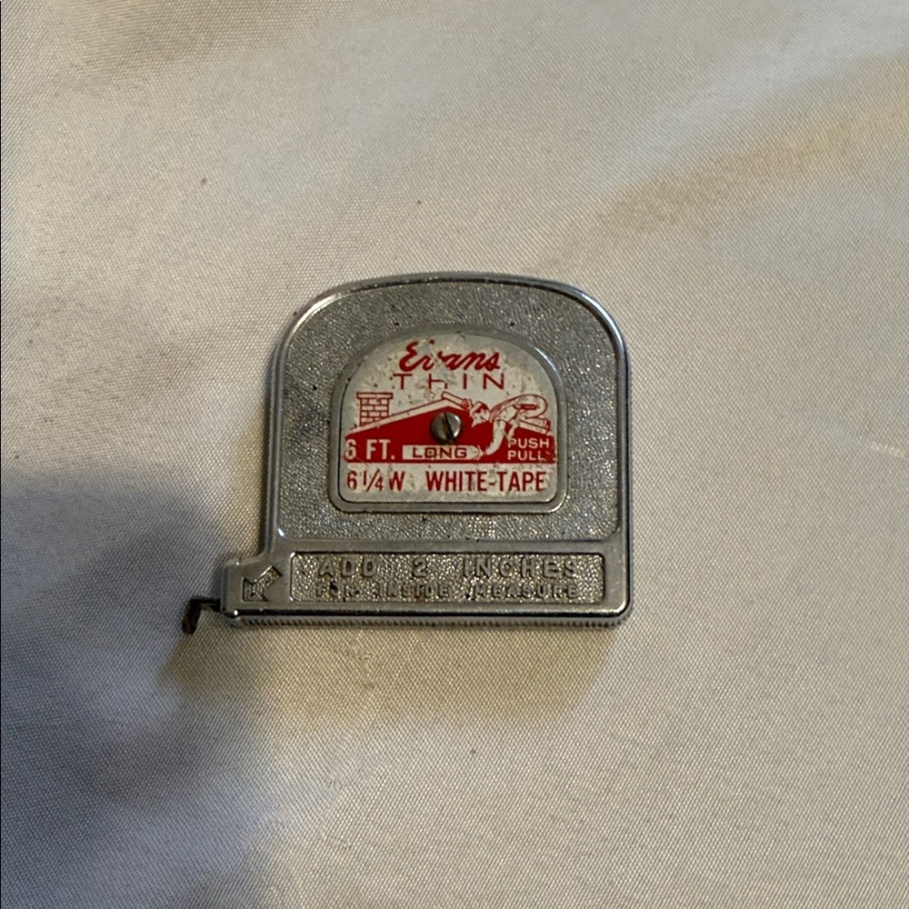 Evans Thin 6 ft Chrome Tape Measure - White Tape